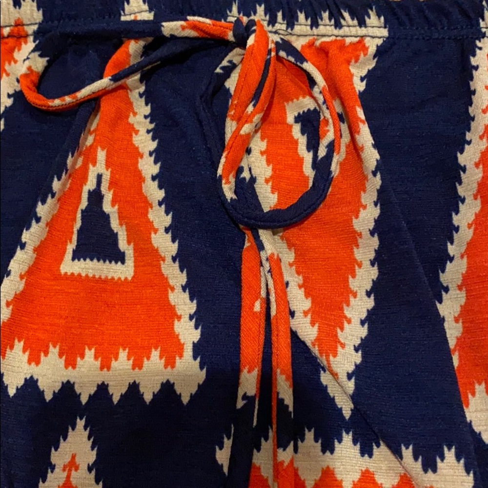 Strapless Orange And Blue Patterned Top - image 5